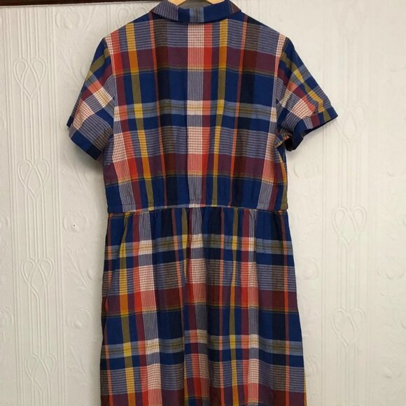 New Seasalt Cornwall sustainable tartan checks cotton summer dress size 10-12 - Picture 4 of 5